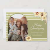 Moderne Green Arch Zonnebloemen Happy Thanksgiving Feestdagenkaart (Voorkant)