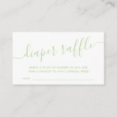 Moderne Green Baby Diaper Raffle-behuizing Informatiekaartje (Voorkant)