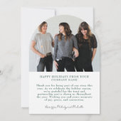 Moderne Green Bow Arch Corporate Vakantie Fotokaar Kaart (Achterkant)