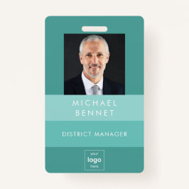 Moderne Green Business Foto ID Badge