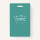 Moderne Green Company Foto ID Badge (Achterkant)