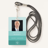 Moderne Green Company Foto ID Badge (Voorkant met draagriem)