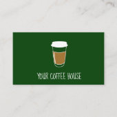 Moderne Green Custom Coffee House Loyalty Kaart (Voorkant)