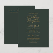 Moderne Green Gold Budget Weduwen Reception (Voorkant / Achterkant)