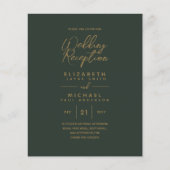 Moderne Green Gold Budget Weduwen Reception (Voorkant)