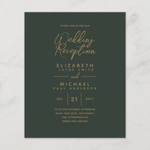 Moderne Green Gold Budget Weduwen Reception