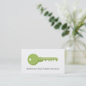 Moderne Green Key Huizen Vastgoed Makelaar Visitekaartje (Staand voorkant)