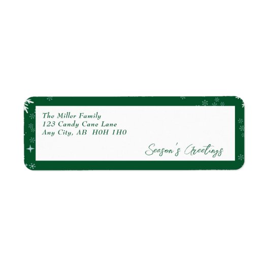 Moderne Green Line Retour Adreslabels Etiket (Voorkant)