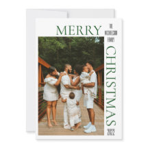 Moderne Green Merry-kerstfotofeestkaart