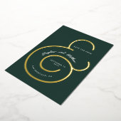 Moderne Green Script Ampersand Wedding Save Date Folie Uitnodiging (Gedraaid)