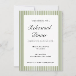 Moderne Green Stripe repetitie Diner Uitnodiging