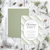 Moderne Green Stripe Script-kerstfeest Kaart