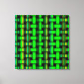 Moderne Green Stripes Weave Pattern Canvas Art (Voorkant)