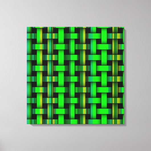 Moderne Green Stripes Weave Pattern Canvas Art (Voorkant)