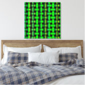 Moderne Green Stripes Weave Pattern Canvas Art Afdruk (Insitu (Slaapkamer))