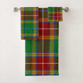 Moderne Green Tartan Pset Bath set Bad Handdoek