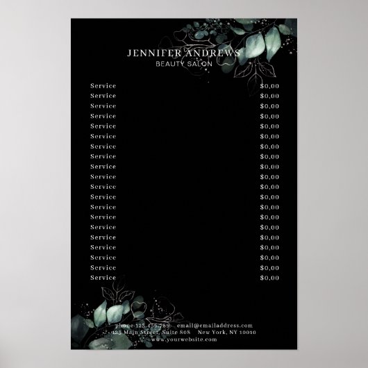 Moderne, Greenery Black Poster (Voorkant)