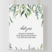 Moderne Greenery Botanical Foliage Date Jar Sign Poster