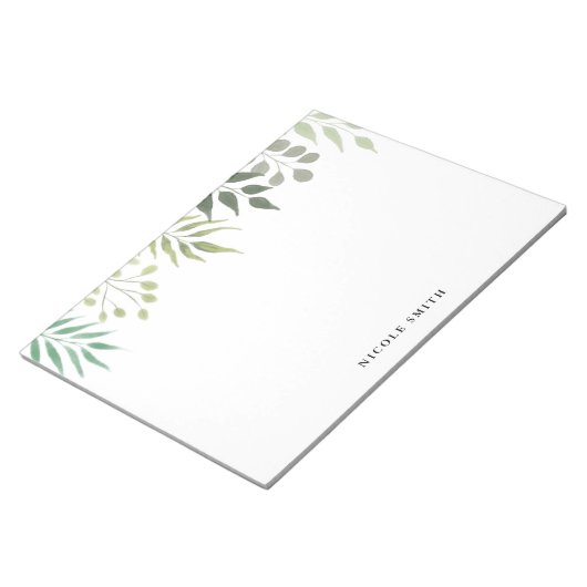 Moderne Greenery Botanical Foliage Notitieblok (Schuin)