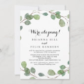 Moderne Greenery Calligraphy Elopement Reception Kaart (Voorkant)
