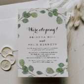 Moderne Greenery Calligraphy Elopement Reception Kaart