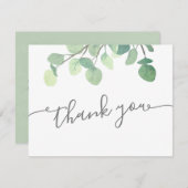 Moderne Greenery Eucalyptus Baby shower Hartelijk  Bedankkaart (Voorkant / Achterkant)
