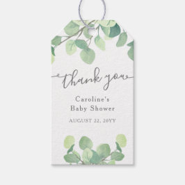 Moderne Greenery Eucalyptus Baby shower Hartelijk  Cadeaulabel