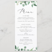 Moderne Greenery Eucalyptus Typography Leaf Weddin Menu (Voorkant)