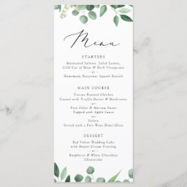Moderne Greenery Eucalyptus Typography Leaf Weddin Menu