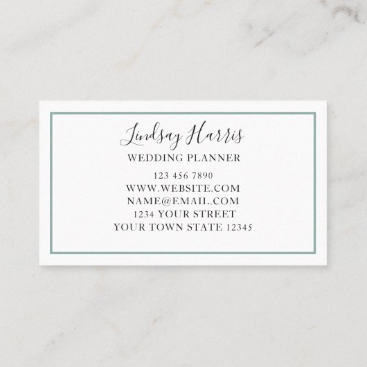 Moderne Greenery Eucalyptus Wedding Planner Visitekaartje (Achterkant)