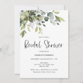 Moderne Greenery Foliage Bridal Shower Kaart (Voorkant)
