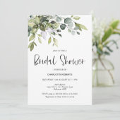 Moderne Greenery Foliage Bridal Shower Kaart (Staand voorkant)