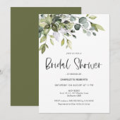 Moderne Greenery Foliage Bridal Shower Kaart (Voorkant / Achterkant)