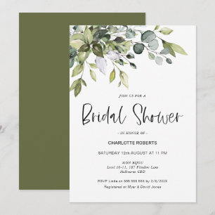 Moderne Greenery Foliage Bridal Shower Kaart