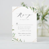Moderne Greenery Geometric Rustic Wedding RSVP Kaa (Staand voorkant)