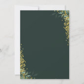 Moderne Greenery Gold Cross Glitter Baptisme Kaart (Achterkant)