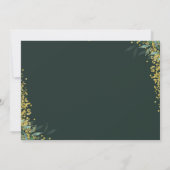 Moderne Greenery Gold Cross Glitter First Communit Bedankkaart (Achterkant)
