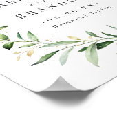 Moderne Greenery Gold Geometric Rustic Wedding Sig Poster (Hoek)