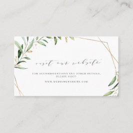 Moderne Greenery Gold Wedding-website Insteekkaart Plaatskaartje
