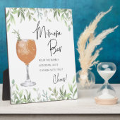 Moderne Greenery Mimosa Vrijgezellenfeest Bar Sign Fotoplaat (Zijkant)