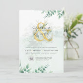 Moderne Greenery PHOTO Weddenschap QR CODE Kaart (Staand voorkant)