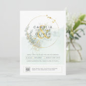 Moderne Greenery PHOTO Weddenschap QR CODE Kaart (Staand voorkant)