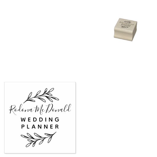 Moderne Greenery Script Professional Rubberstempel (Gestempeld)
