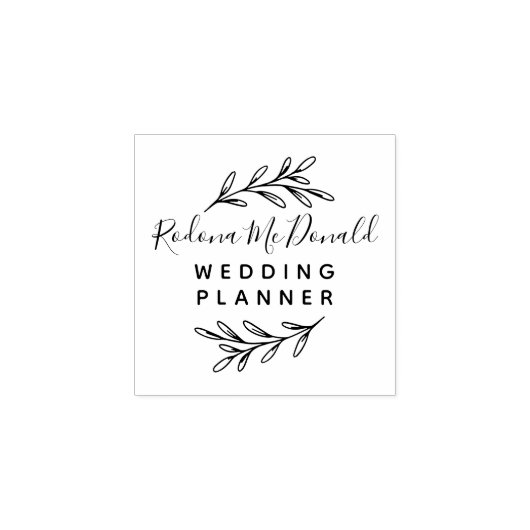 Moderne Greenery Script Professional Rubberstempel (Afrduk)