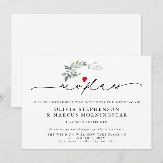 Moderne Greenery stelt nieuwe plannen voor eveneme Kaart (Voorkant / Achterkant)