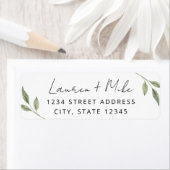 Moderne Greenery Wedding Return-adreslabels Etiket (Insitu)