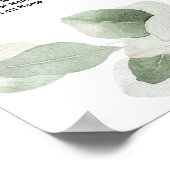 Moderne Greenery Wedding Zitting Grafiek Poster (Hoek)