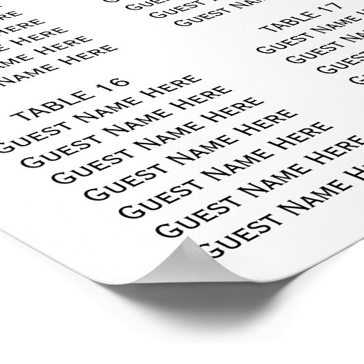 Moderne Greenery Wedding Zitting Grafiek Poster (Hoek)