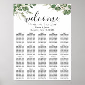 Moderne Greenery Wedding Zitting Grafiek Poster (Voorkant)