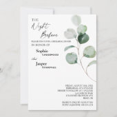 Moderne Greenery White Naight before Rehearsal Kaart (Voorkant)